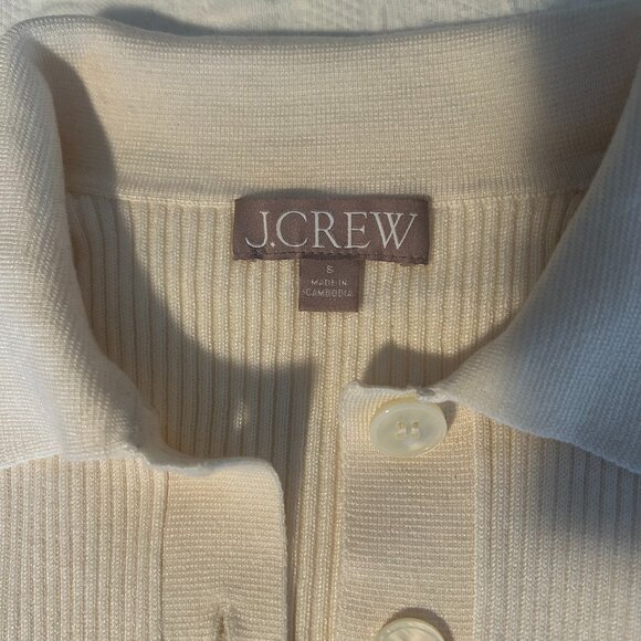 J. Crew Short-Sleeve Ribbed Polo Sweater (Size S) - Picture 5 of 8